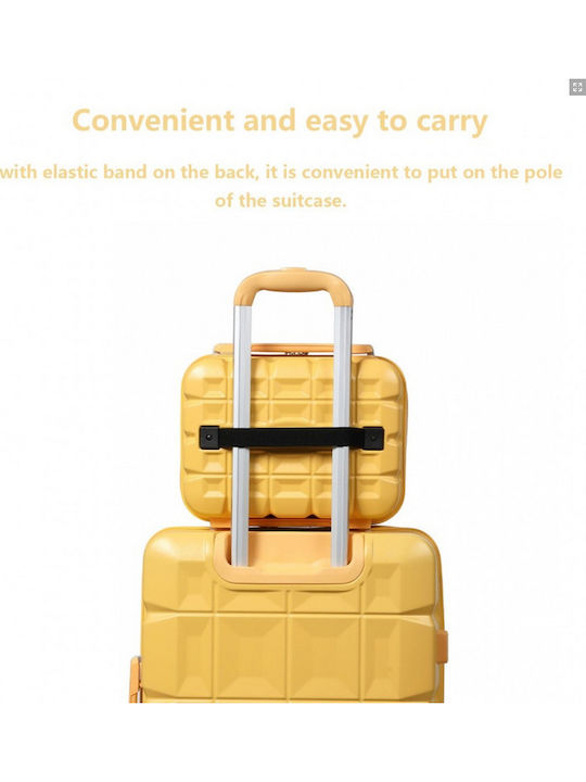 Miss Lulu Lightweight Hard Shell Abs Vanity Case Yellow 24.5 Cm 30.5 Cm 15 Cm