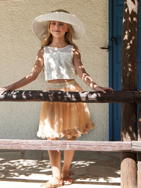 M&B Kid's Fashion Kinderhemd Ärmellos Ecru