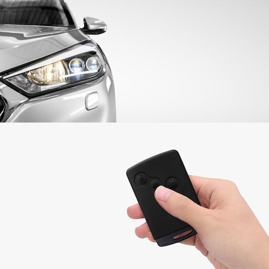 Car Key Case Renault 4 Buttons Keyless Go Kwmobile Silicone Black White 54808.02