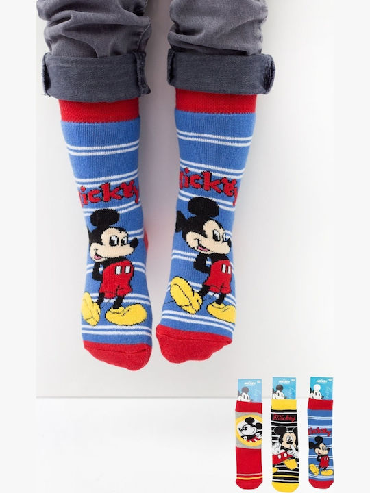 Παιδικές Αντιολισθητικές Κάλτσες Αγόρι Disney Happy Mickey Βαμβακερές 3 Ζευγάρια Πολύχρωμο Παιδικές Αντιολισθητικές Κάλτσες Αγόρι Disney Happy Mickey Βαμβακερές 3 Ζευγάρια Πολύχρωμο