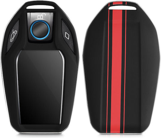 Car Key Case Bmw Display Kwmobile Plastic Black Red 49672.02