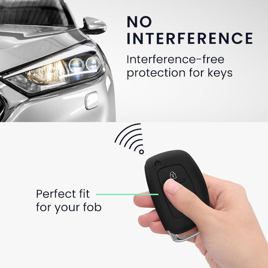 Car Key Case Hyundai Kia 3 Buttons Keyless Go Silicone Black 41620.01