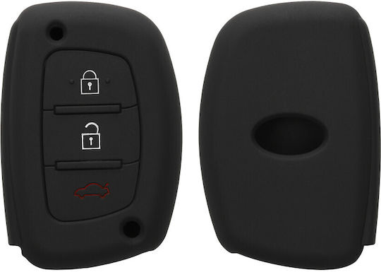 Car Key Case Hyundai Kia 3 Buttons Keyless Go Silicone Black 41620.01