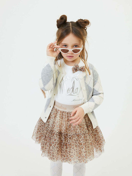 Monnalisa Animal Print Tulle Skirt