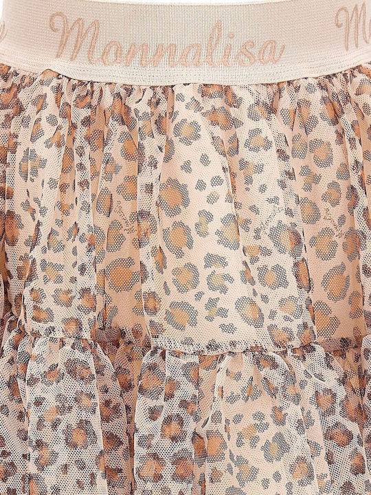 Monnalisa Animal Print Tulle Skirt