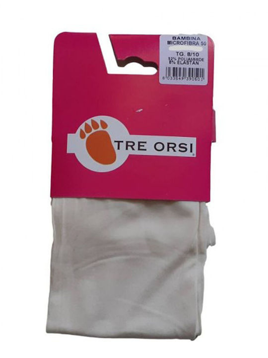 Παιδικό Καλσόν Tre Orsi Microfibra 50 Den Bambina-panna Ivory