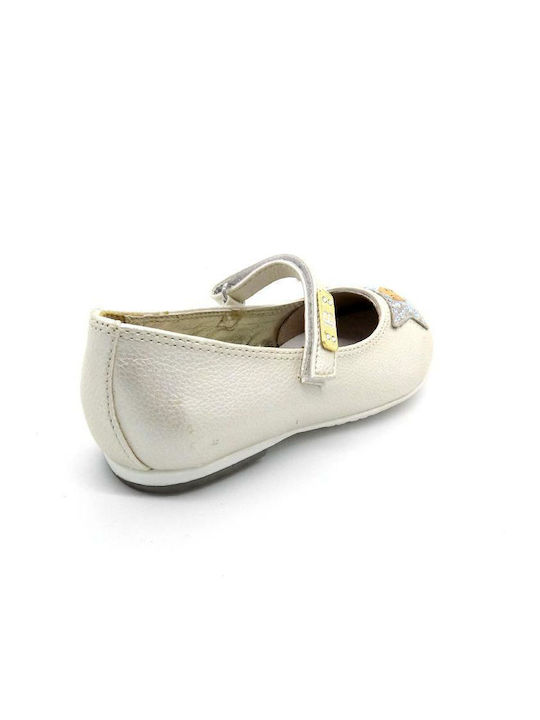 Laura Biagiotti Kids Ballerinas with Hoop & Loop Closure Beige