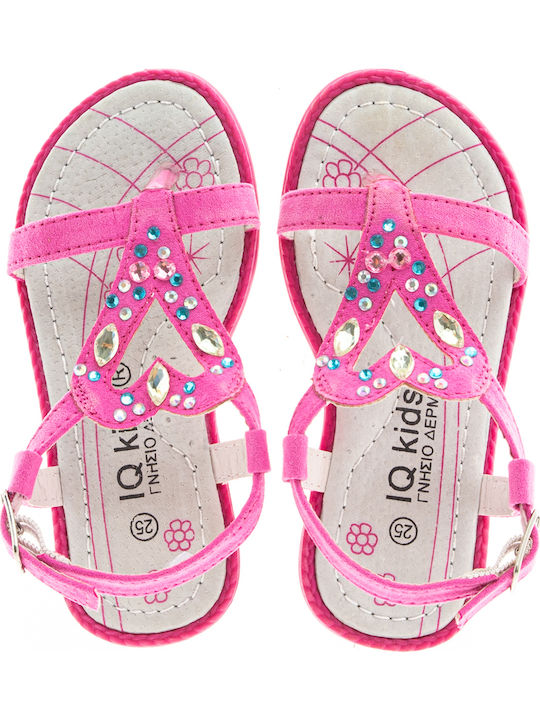Kindersandalen Antrin Love-75 Fuchsie Peep-Toes