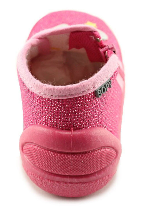 Bopy Amelie Fuchsia Παιδικό Παντοφλάκι Δερμάτινο Ανατομικό Πατάκι Φούξια