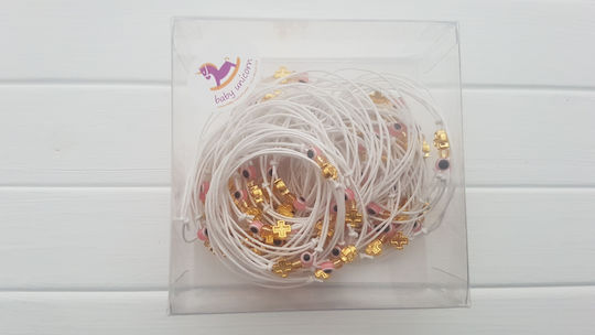 Baby Unicorn Amulet De Botez Brățară Albă 50 Bucăți