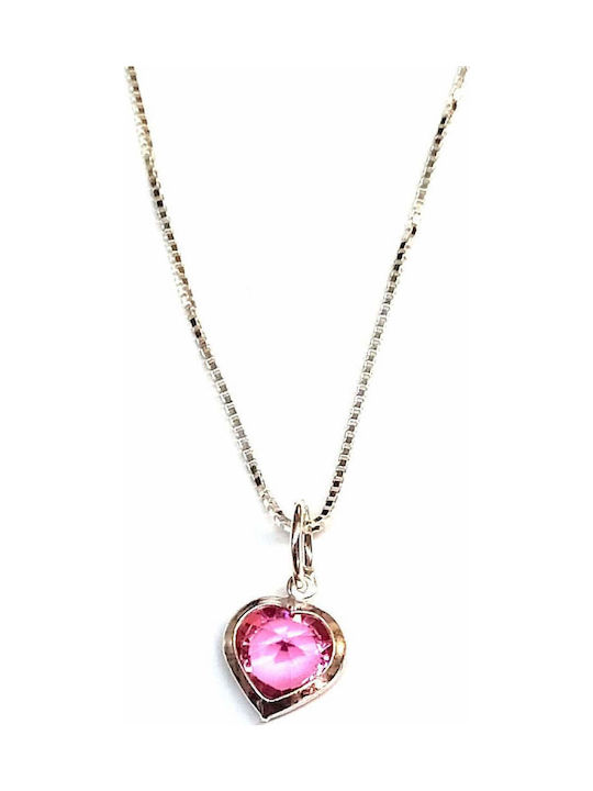 Silver 925 Kids Necklace Silver Pendant Heart