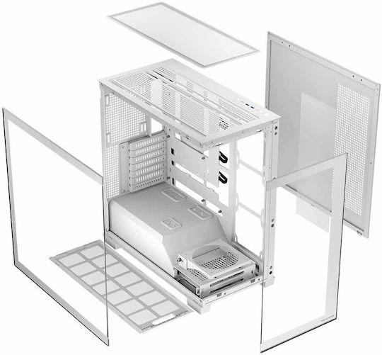 Modecom Volcano Stellar NF Gaming Midi Tower Κουτί Υπολογιστή με Πλαϊνό Παράθυρο Λευκό