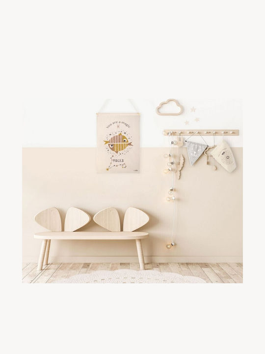 Παιδικη Παντα Τοιχου Nattiot Little Pisces Natural 40x50 100% Βαμβακι