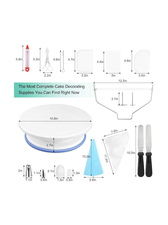Cake Turntable Rotating Cake Stand Piping Nozzles Set 152 Piece Set