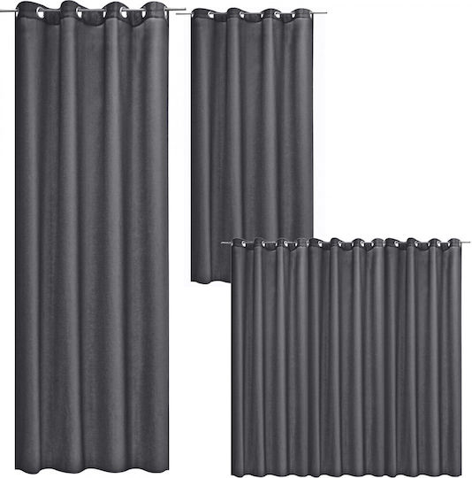 Jemidi24 Curtain Blackout with Grommet Gray 140x245cm
