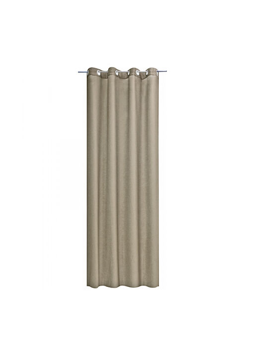 Jemidi24 Curtain Blackout with Grommet Brown 140x245cm