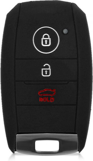 Car Key Case Kia 3 Buttons Silicone Black 43662.01