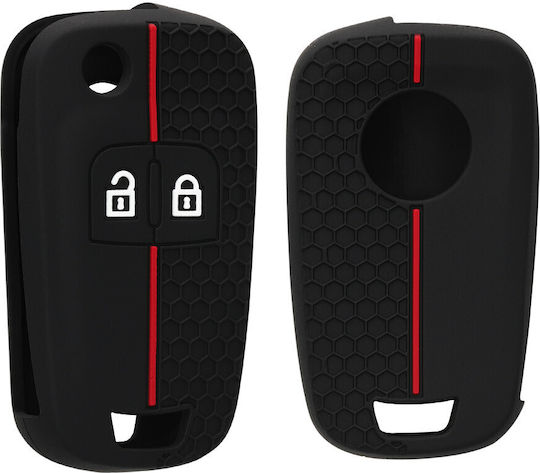 Car Key Cover Cases Opel Chevrolet 2 Buttons Silicone Black 53135.01