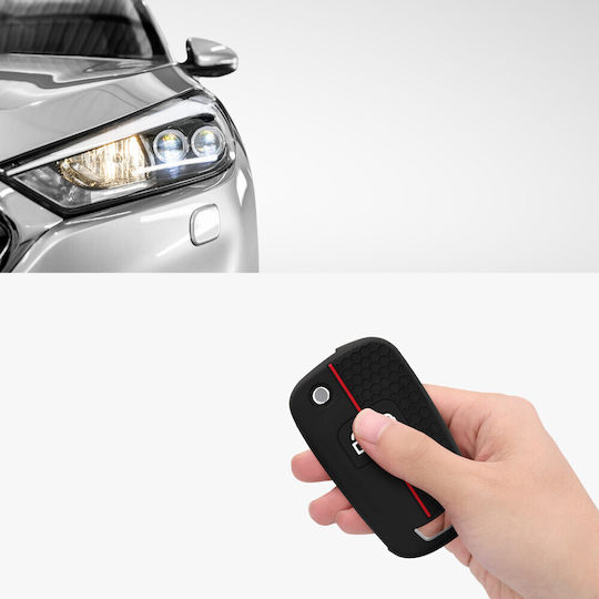 Car Key Cover Cases Opel Chevrolet 2 Buttons Silicone Black 53135.01