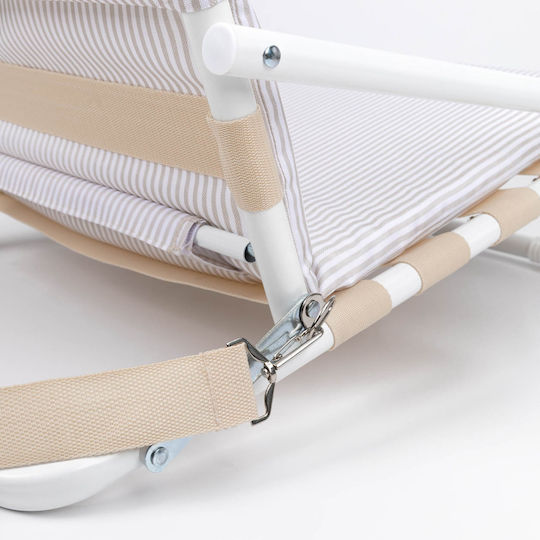 Folding Beach Chair 51x64.5x46cm Beige Eden Flamingueo
