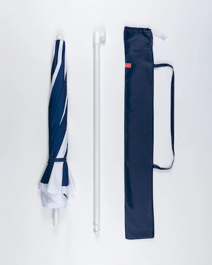 Flamingueo Umbrelă Pliabilă Plajă din Aluminiu Diametru 1.6m cu Protecție UV Albastră