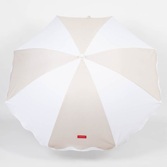 Flamingueo Umbrelă Pliabilă Plajă din Aluminiu cu Diametrul de 1.6m cu Protecție UV Bej