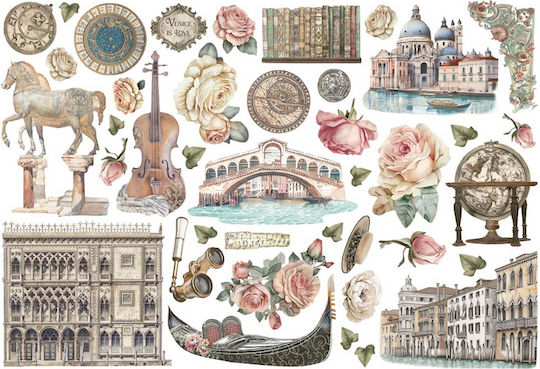 Автоклетки Die Cuts-ephemera Stamperia Venice City Art