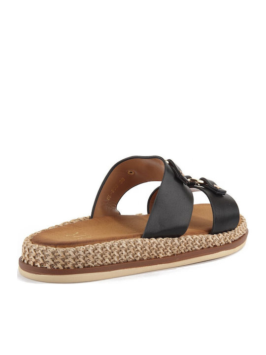 Women's Flat Sandals in Black Color