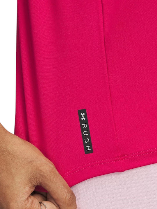 Rush Γυναικείο Αθλητικό Crop Top Αμάνικο Fast Drying Φούξια