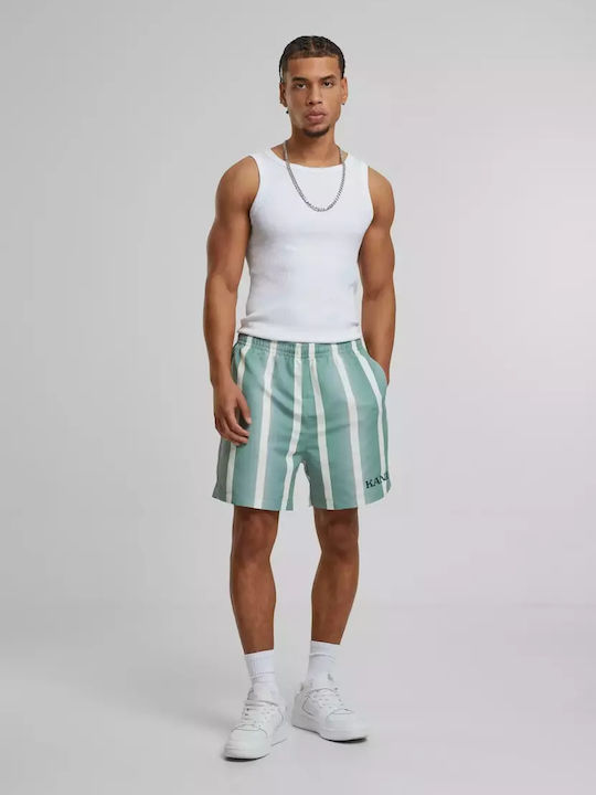 Men's Swimwear Shorts Green/white Striped