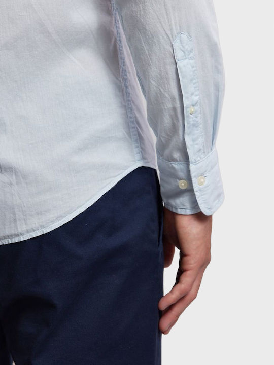 Long-sleeved Linen Shirt Light Blue