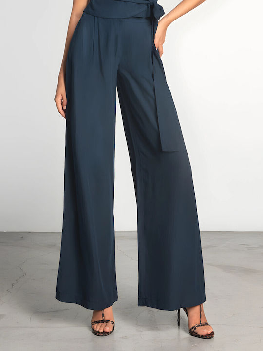 Moutaki Women's High Waist Fabric Palazzo Pants Raff