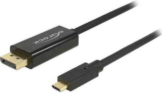 DeLock DeLock USB Typ-C Kabel USB 3.1 Männlich DisplayPort Schwarz 1m