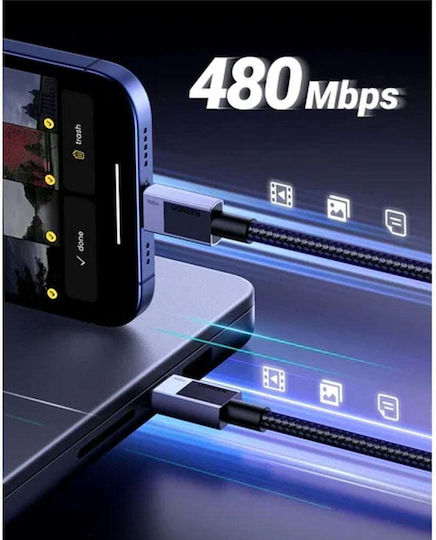 Ugreen USB 2.0 Cable USB-C Male - USB-C 100W PD Black 2m 45064
