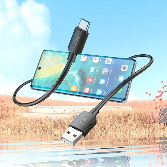 Hoco Кабел USB Type-C 2.0 USB-C мъжки - USB-A 27W Захранване PD Черен 1м HC-X96TBK