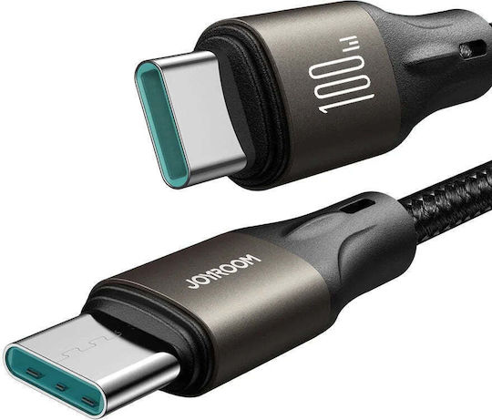 Joyroom Light-speed ​​series SA25-CC5 Braided USB 2.0 Cable USB-C male - USB-C 100W PD Μαύρο 1.2m