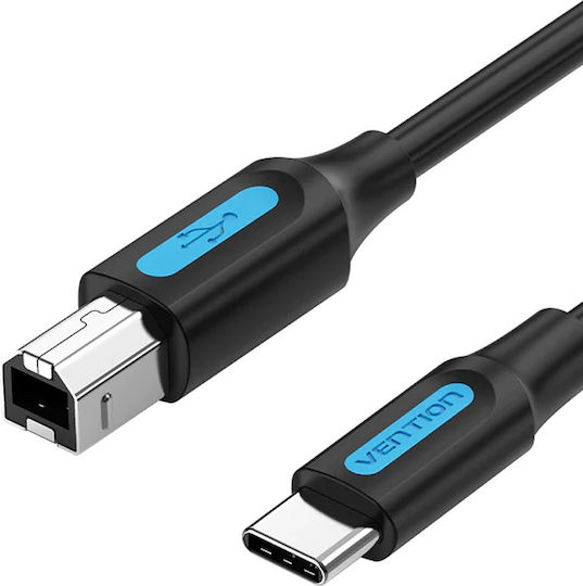 Vention USB 2.0 Cable USB Type-C Male to USB-B Black 1.5m