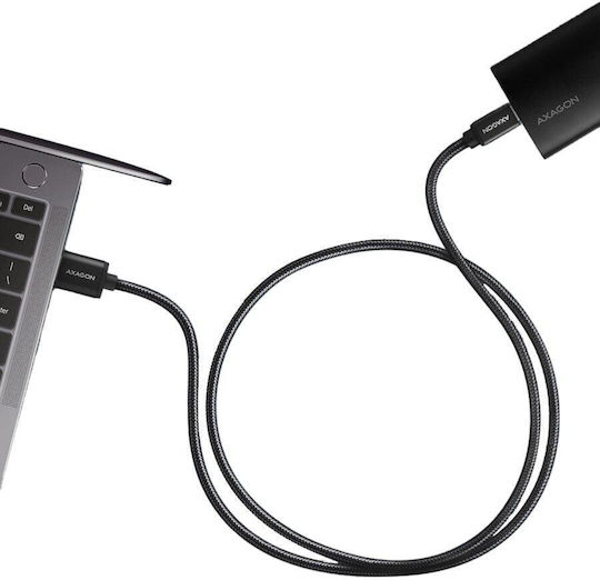 Axagon Braided USB 3.0 Cable USB-C male - USB-A Black 1.5m (BUCM3-AM15AB)