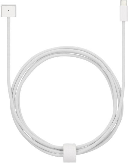 Lamtech Magnetic / LED USB 2.0 Cable USB-C male - 30-Pin 140W PD Λευκό 2m LAM114079