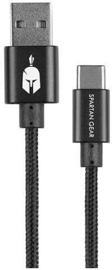 Spartan Gear Double Sided USB 2.0 Cable USB-C male - USB-A Μαύρο 2m 066085