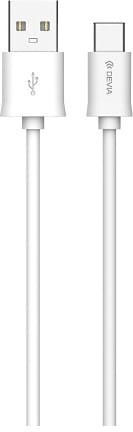 Devia Cablu USB 2.0 USB-C Masculin - USB-A Alb 2m DVCB-312038