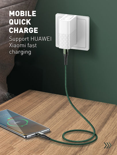 Ldnio LC102 Плетена USB 2.0 Кабел USB-C мъжки - USB-C мъжки 65W Сив 2м