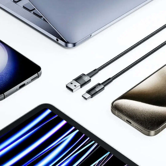 Tech-Protect Ultraboost USB 2.0 Cable USB-C male - USB-A 66W Γκρι 0.25m