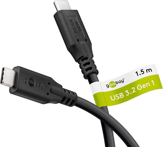 Goobay USB 3.2 Video Kabel USB-C Männlich - USB-C 60W PD Schwarz 0,5m 67975