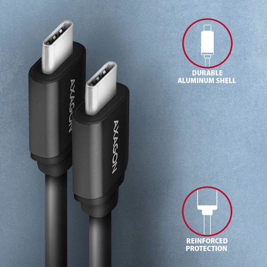 Axagon USB 2.0 Cable USB-C male - USB-C 60W Black 1.1m (AKAXNTUCMCM20TB)