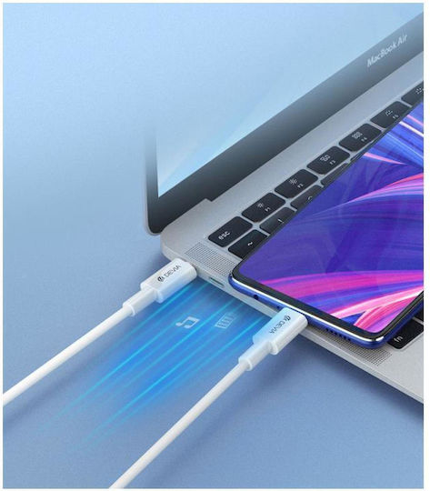 Devia Smart PD USB 3.1 Cable USB-C male - USB-C 60W PD Λευκό 1m DVCB-325380