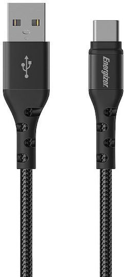 Energizer Braided USB 2.0 Cable USB-C male - USB-A Μαύρο 2m C520CKBK