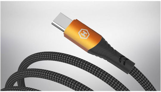 Hammer Magnetic / Braided USB 2.0 Cable USB-C male - USB-C 100W Black 1m (AKC001410)