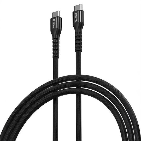 Devia USB 2.0 Cable USB-C Male - USB-C 60W PD Black 1.5m EC318