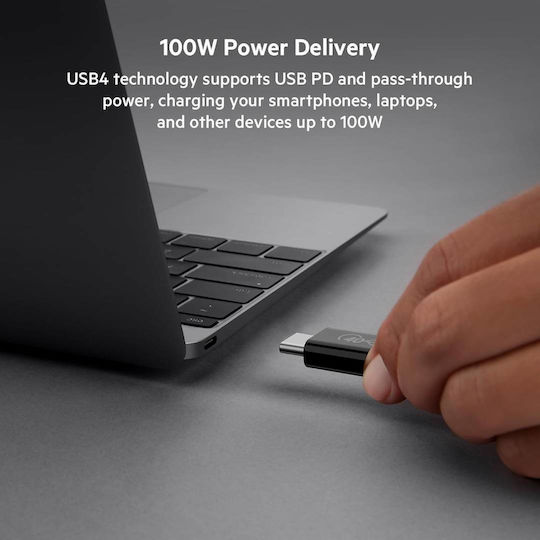 Belkin Connect USB 4 Video Cable USB-C male - USB-C 100W PD Μαύρο 0.8m INZ001BT0.8MBK